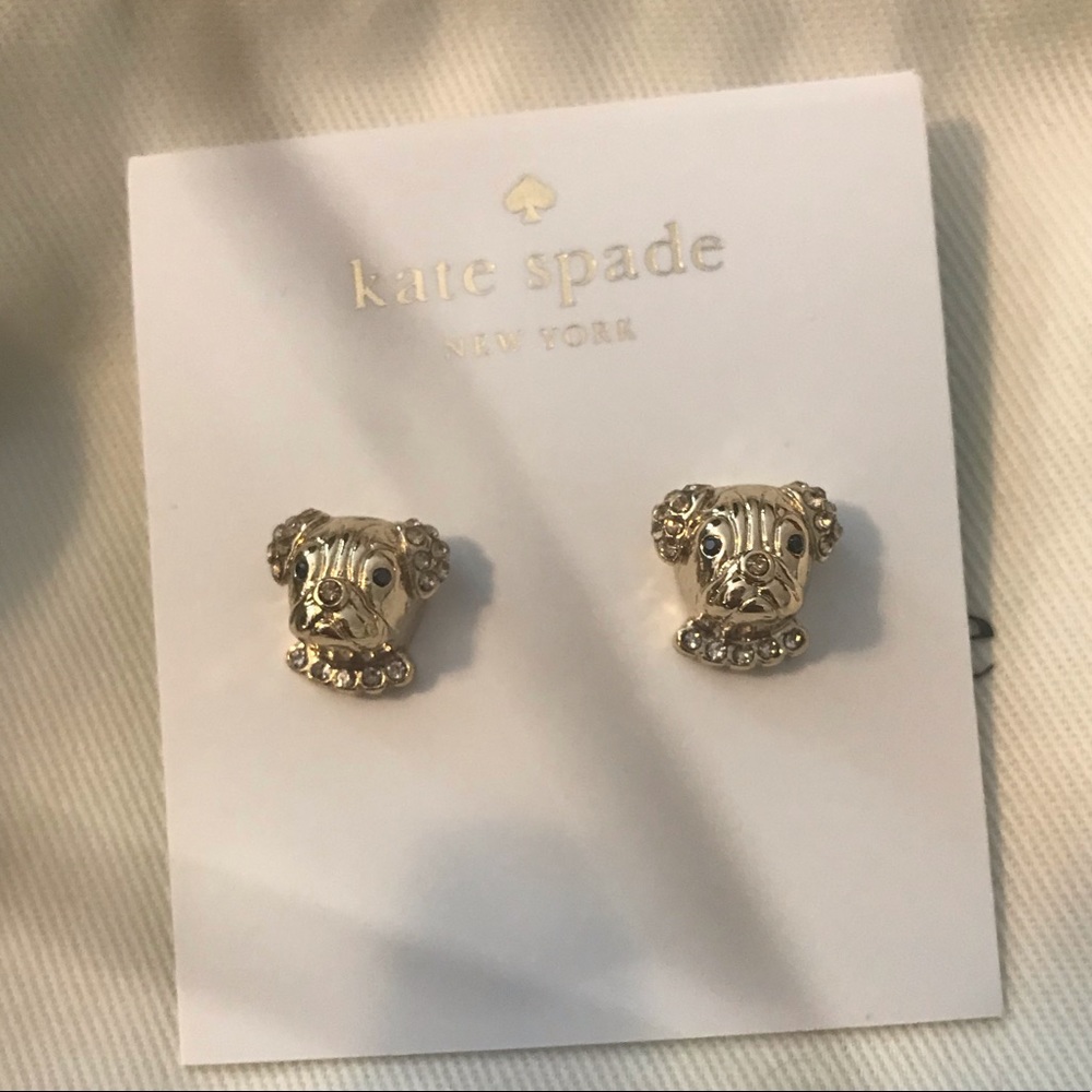 BNWT Kate Spade Puppy Dog Gold Earrings